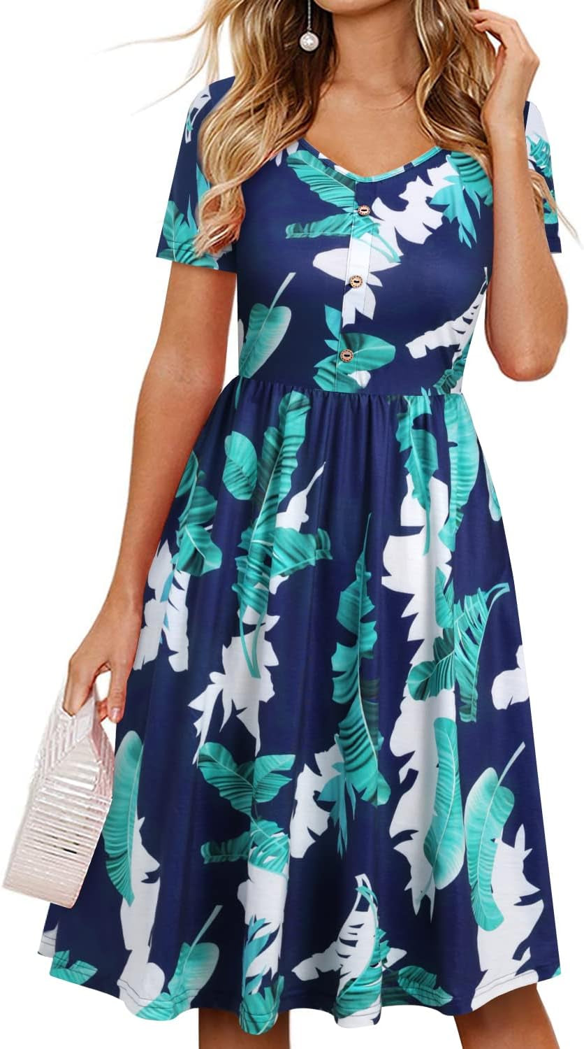 Fall Dresses for Women 2023 with Sleeves Cotton V Neck Button down a Line Casual Dress Pockets