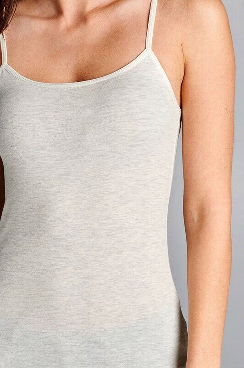 Active Basic Cotton Camisole Spaghetti Strap Plain Casual Tank Top Stretch