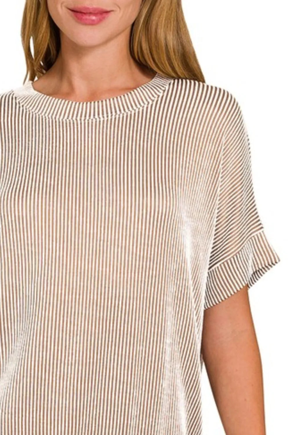 Zenana Corded Rib Short Sleeve T-Shirt