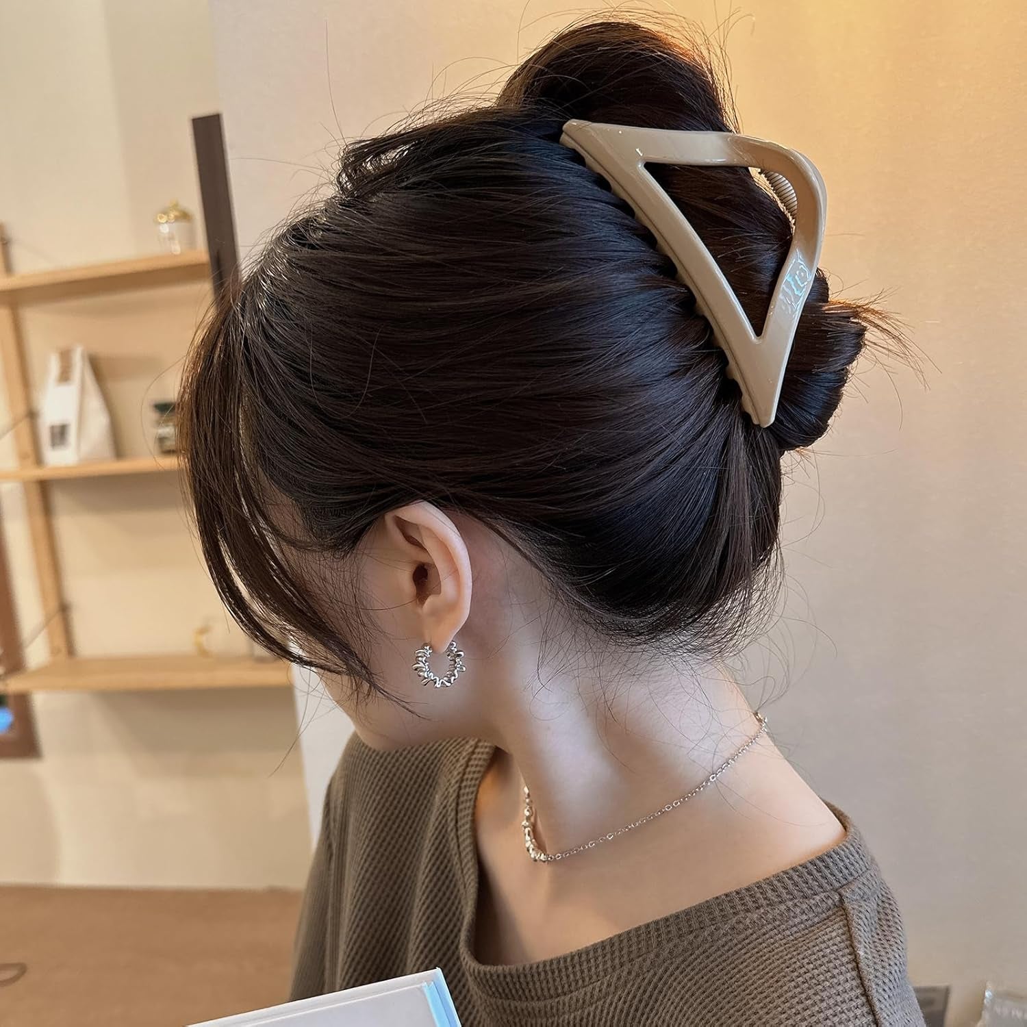 4 Pack Large Hair Claw Clips for Women - 4.7 Inch Light Weight Hair Clips for Thick Hair, 4 Styles, 4 Colors, Nonslip Strong Hold Big Jaw Clips