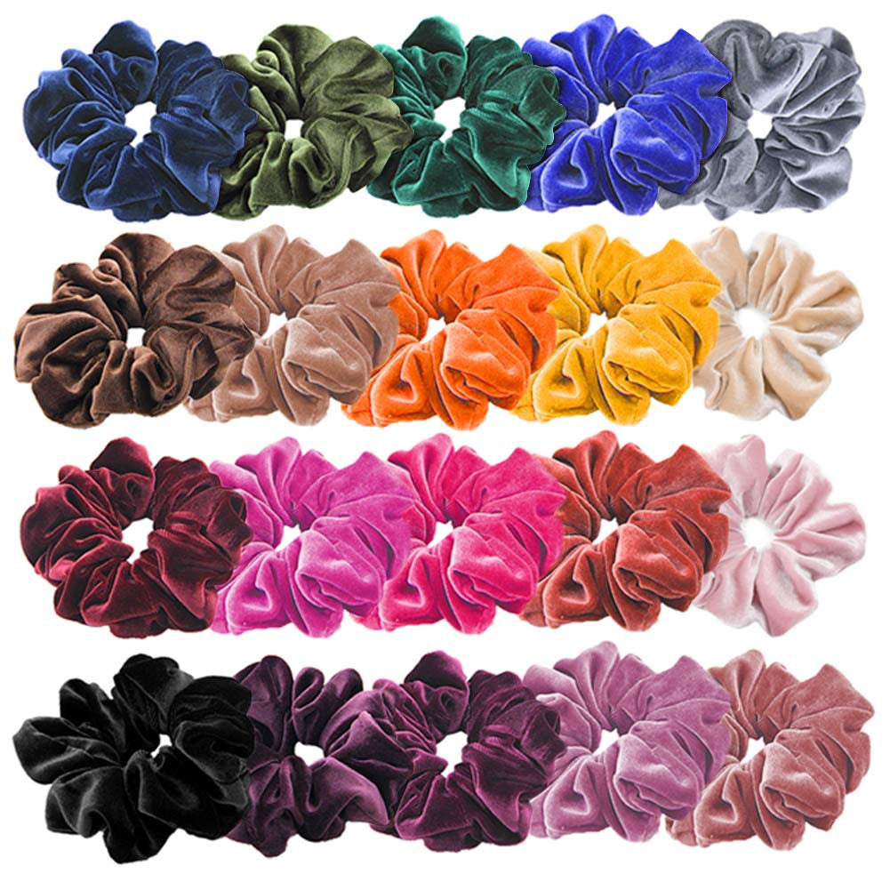 20 Pcs Hair Scrunchies Velvet Elastic Hair Bands Scrunchy Hair Ties Ropes Scrunchies for Women or Girls Hair Accessories